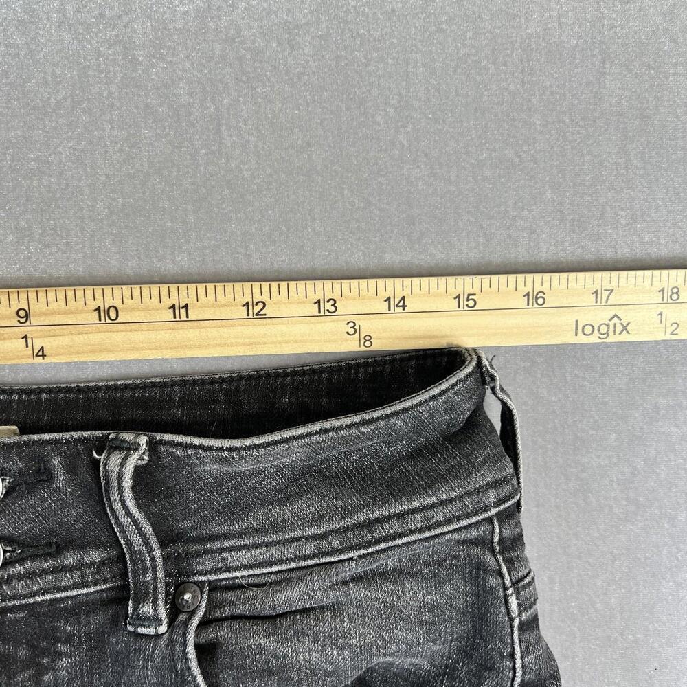 We The Free People Skinny Jeans Womens 31 Gray High Rise Raw Hem Stretch - Picture 9 of 11